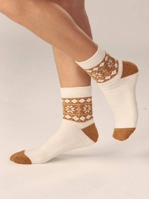 Alpaca Ankle Socks - Nordic Pattern - Natural Clothing Company