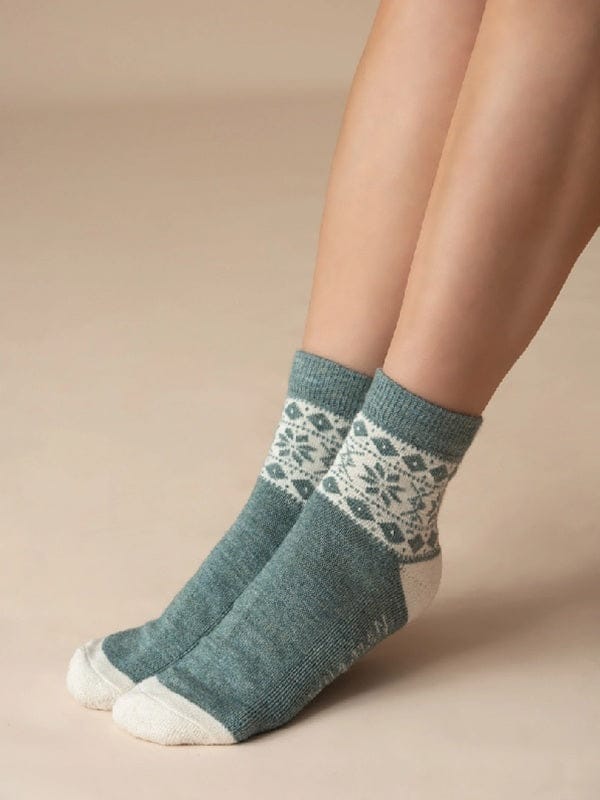 Alpaca Ankle Socks - Nordic Pattern - Natural Clothing Company