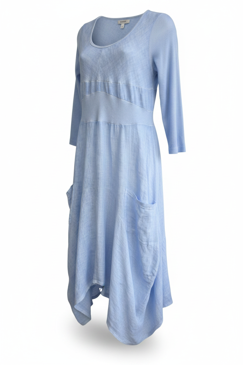 Italian Linen Dress by Inizio - Magic 3/4 sleeve - Natural Clothing Company