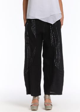 Linen Pants from Inizio with insets - Natural Clothing Company