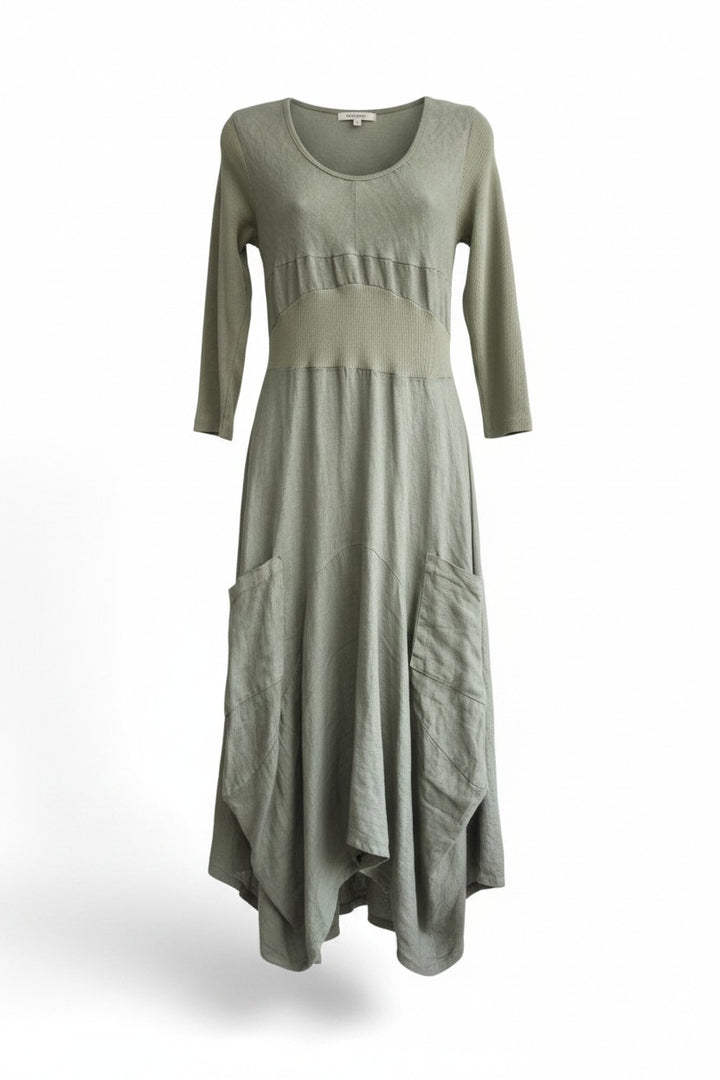 Italian Linen Dress by Inizio - Magic 3/4 sleeve - Natural Clothing Company