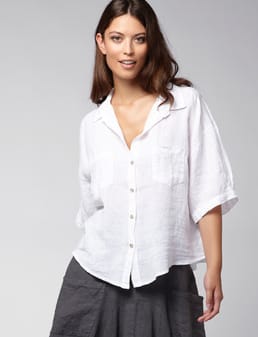 Linen Wide Shirt from Inizio - Natural Clothing Company