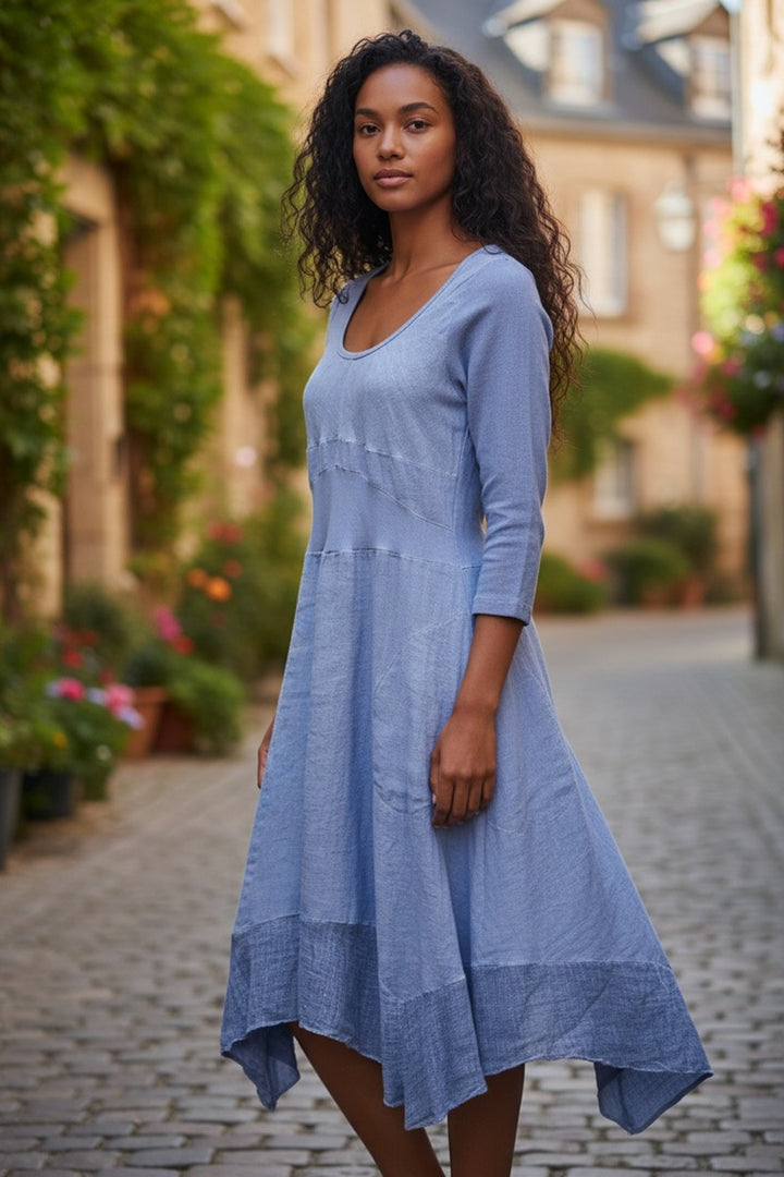 Magic with Lace, Inizio Italian Linen Dress - Lyric with 3/4 sleeve