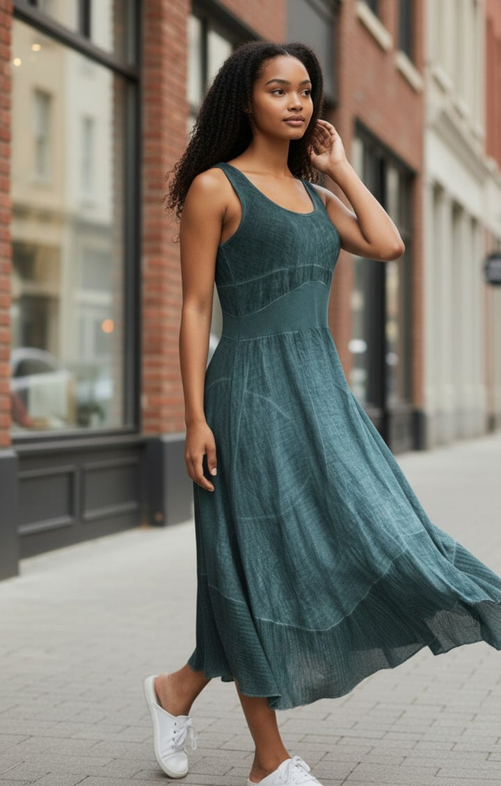 Linen Dress with Lace by Inizio - Lyric