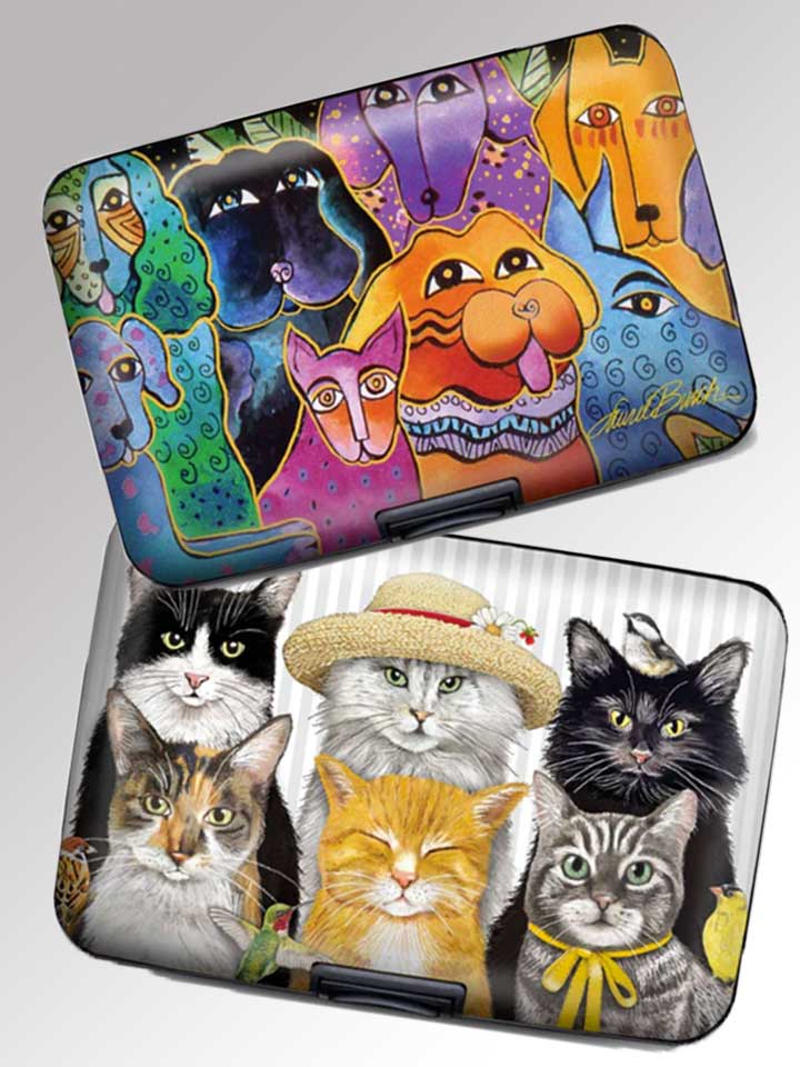 Armored Wallet RFID protection hard shell - dogs, cats