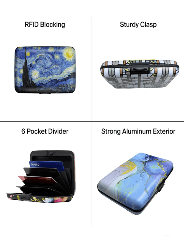 Armored Wallet RFID protection hard shell - dogs, cats