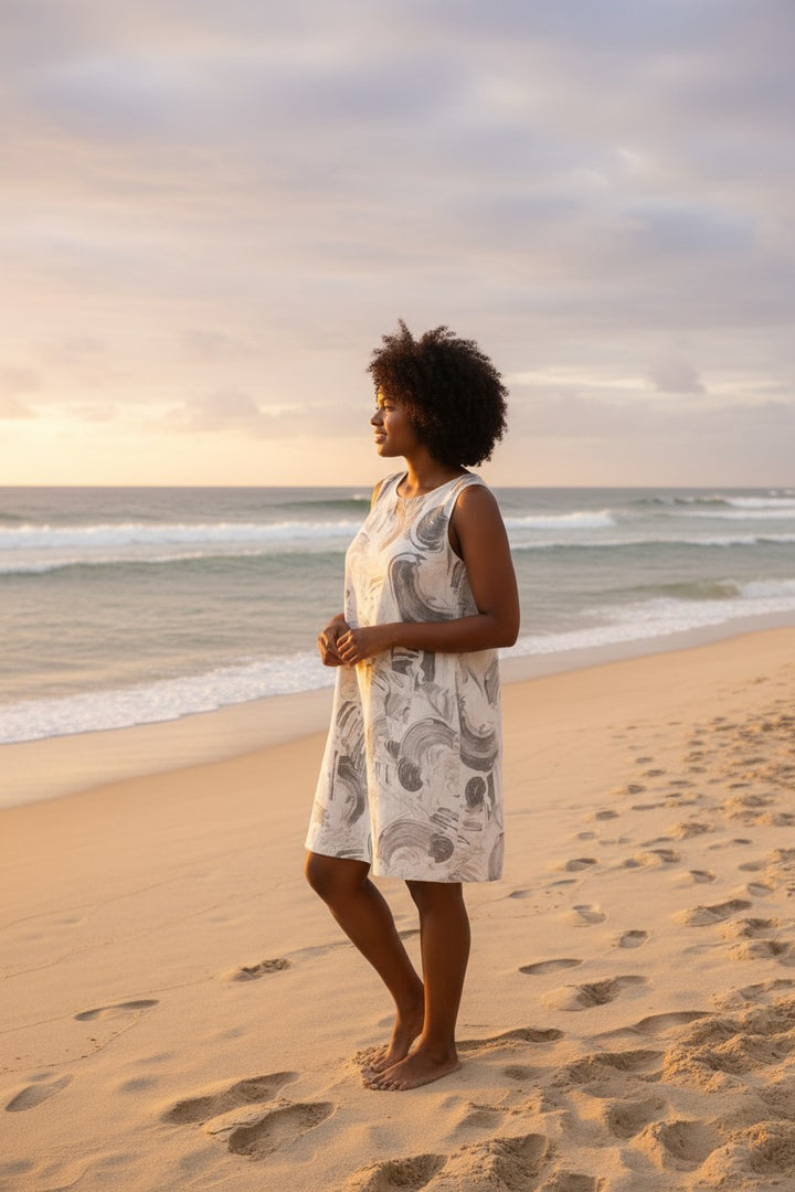 Italian Linen Dress - Sleeveless Classic - Natural Clothing Company