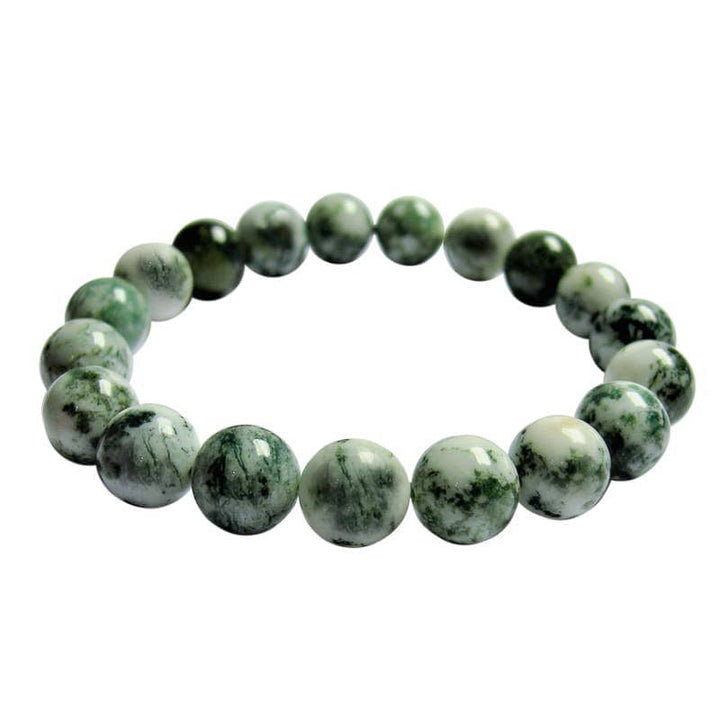 Artisans de Madagascar Green Agate Bracelet Pierre de Lune Billes 10 mm