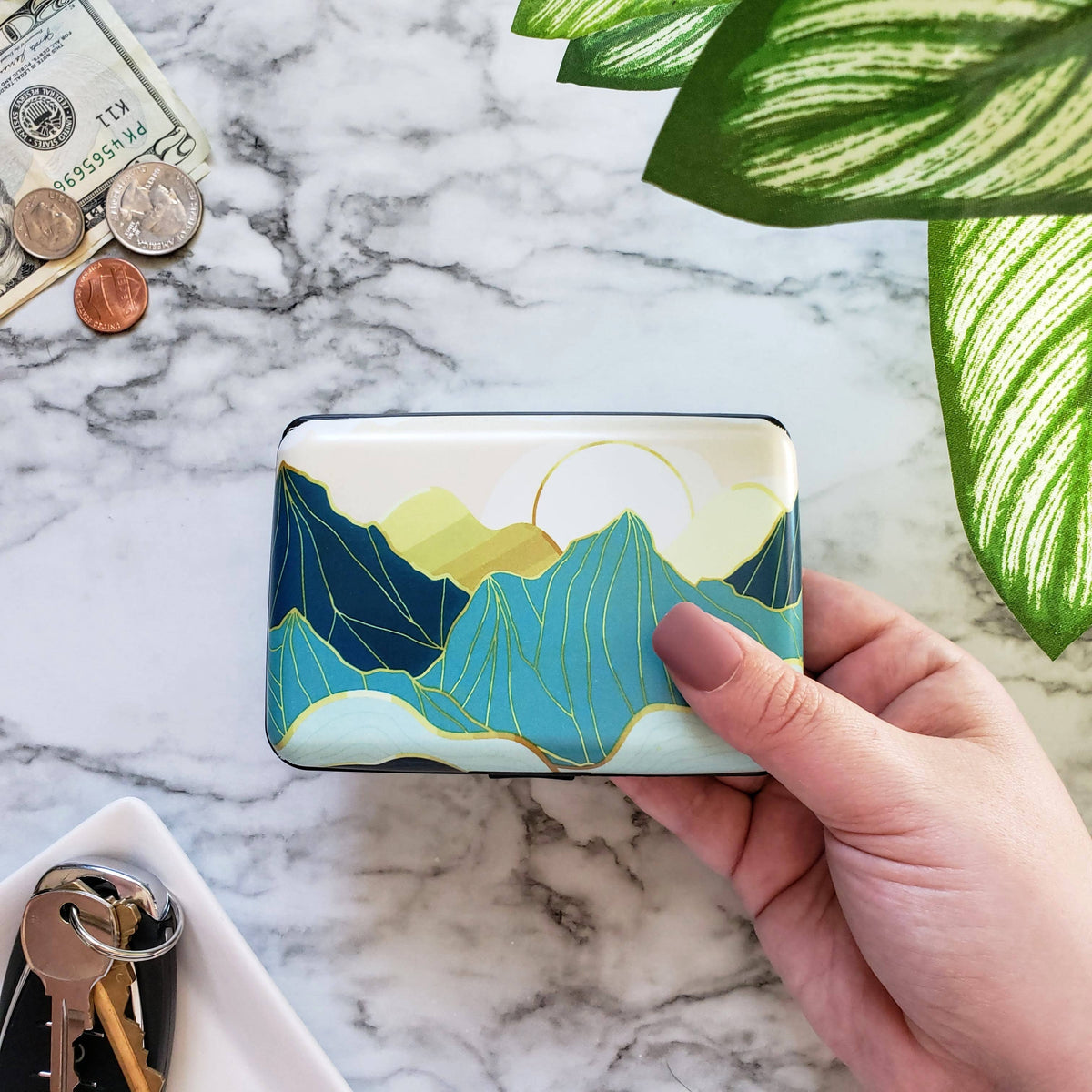 Enameled Mountain Armored Wallet RFID protection