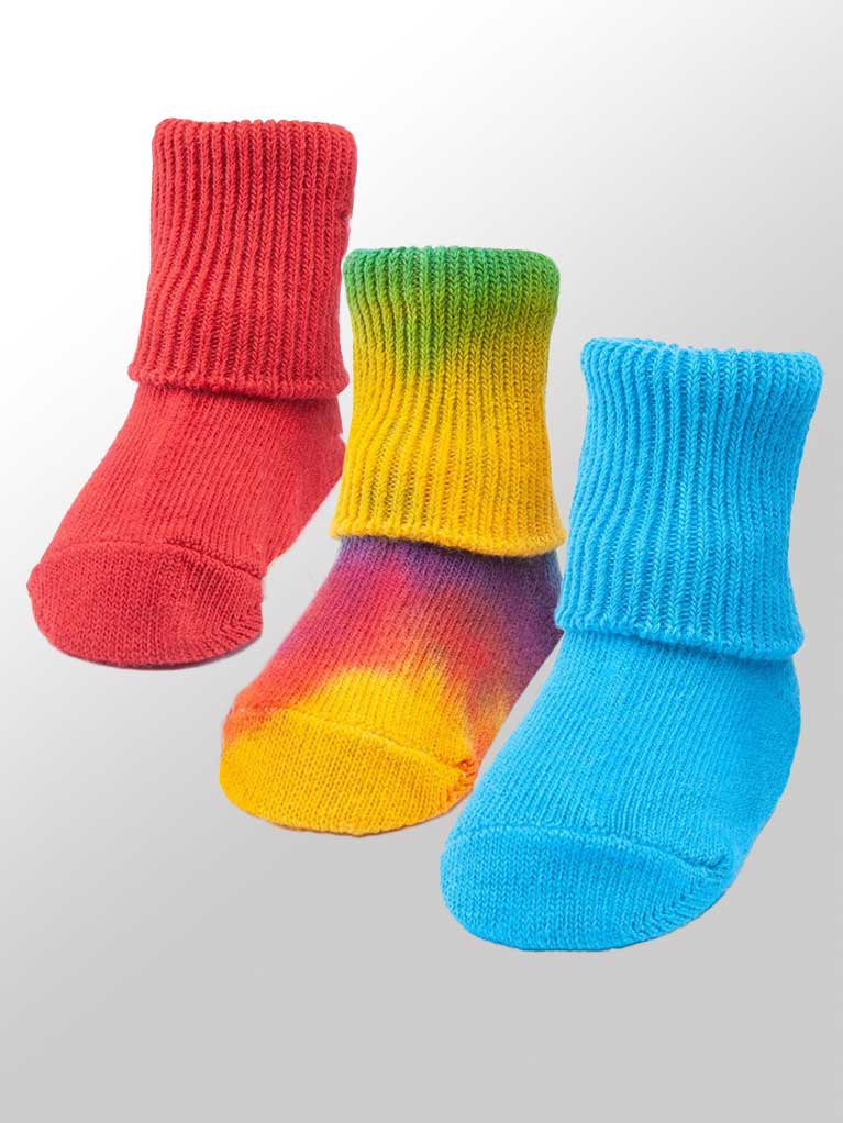 Organic Baby SocksTie Dye - set of 3