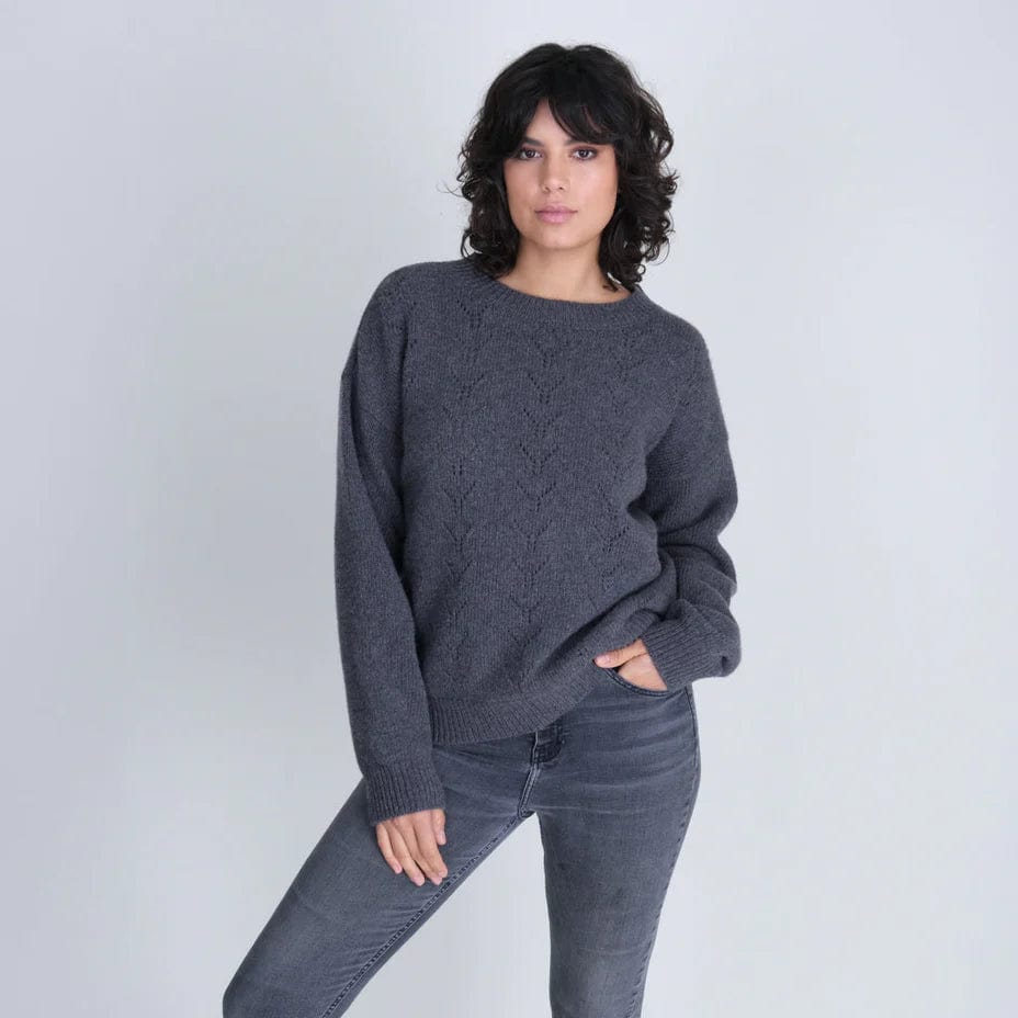 Bibico Women&#39;s Sweater Grey / S Merino Wool Sweater - Riva