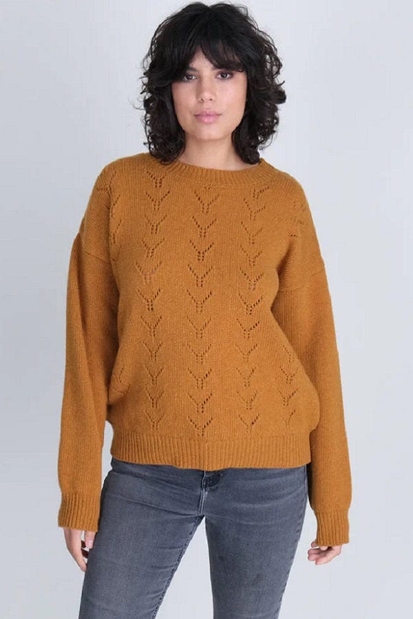 Bibico Women&#39;s Sweater Mustard / S Merino Wool Sweater - Riva