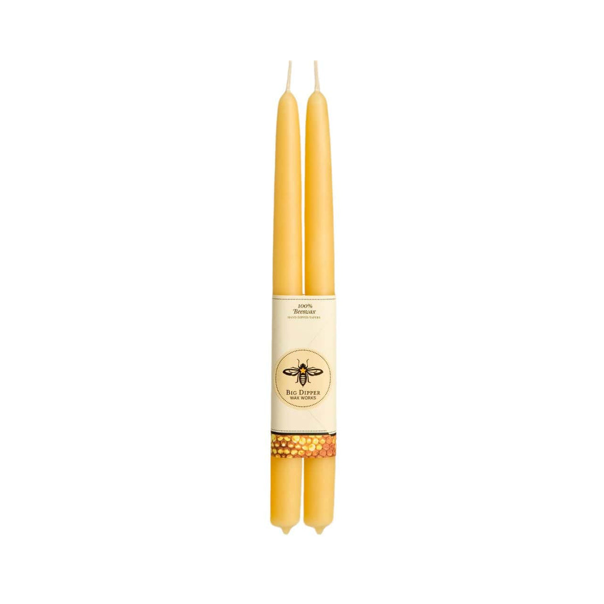 Big Dipper Wax Works 100% Pure Beeswax Tapers: Natural / Standard (12&quot; x 7/8&quot;)