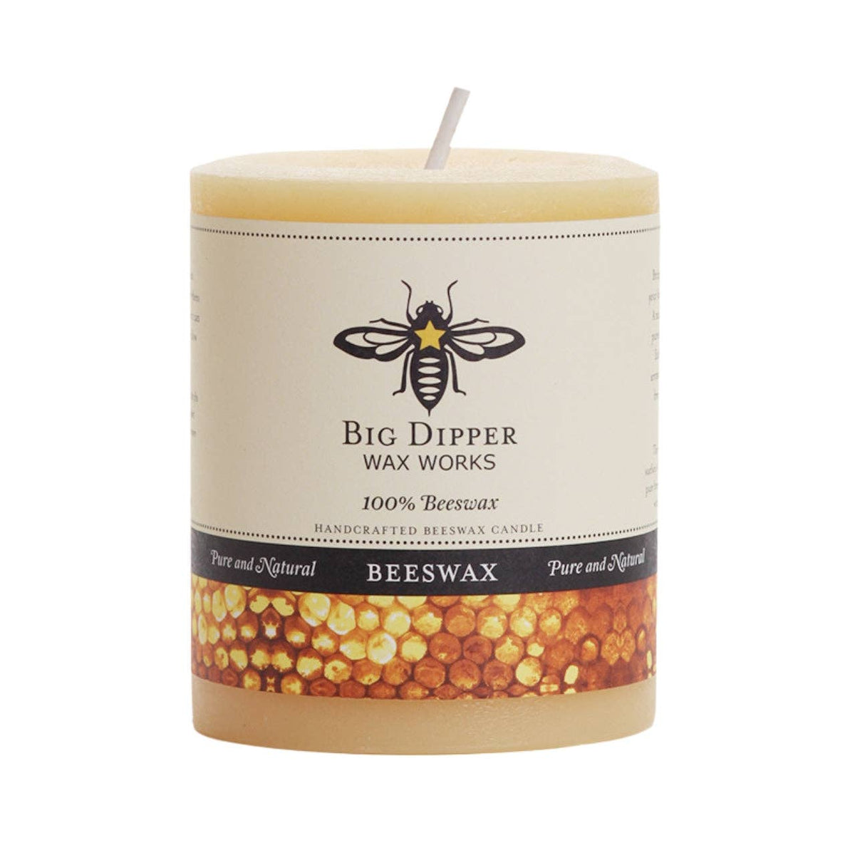 Big Dipper Wax Works Large / Natural Pure Beeswax Pillars