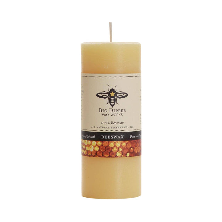 Big Dipper Wax Works Pure Beeswax Pillars: Small (2" x 4.75") / Natural