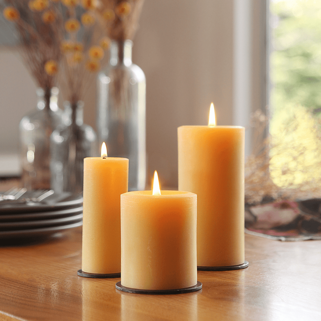 Big Dipper Wax Works Pure Beeswax Pillars: Small (2" x 4.75") / Natural