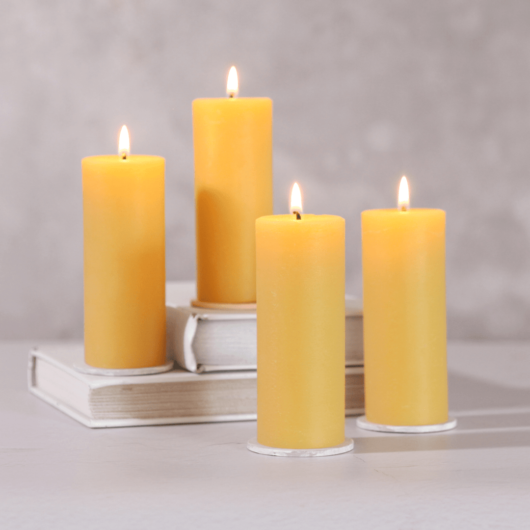 Big Dipper Wax Works Pure Beeswax Pillars: Small (2" x 4.75") / Natural
