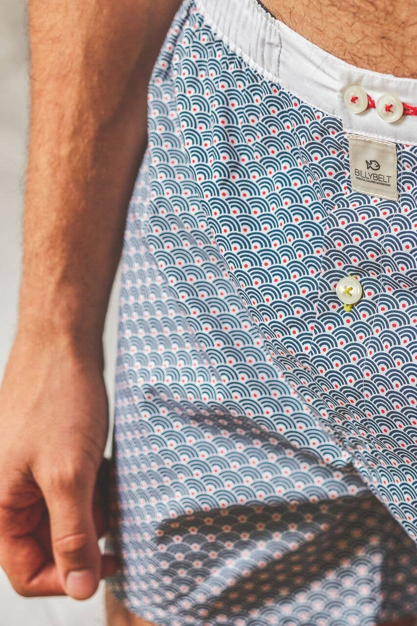 BILLYBELT Men's Underwear Blue Wave / S Men's Organic Cotton Blue Wave Boxer Shorts