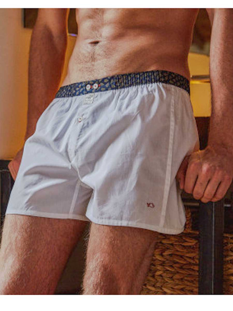 Men's Organic Cotton Woven Boxers White - S only - Natural Clothing Company