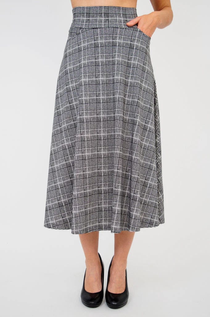 Blue Sky Women&#39;s Skirt Black Plaid / S Long Plaid Skirt - Gillian