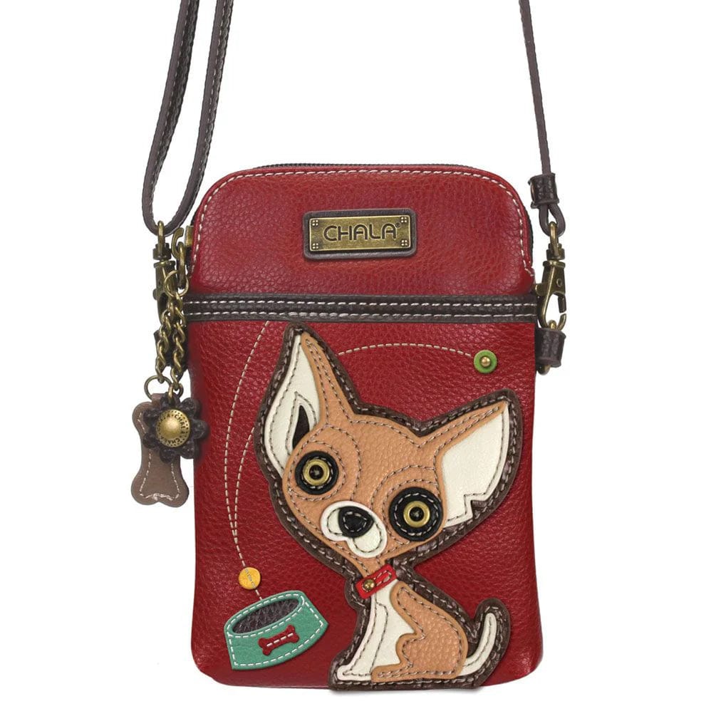 Chala Purse Chihuahua Vegan Leather Phone Purse - Cross Body Vertical