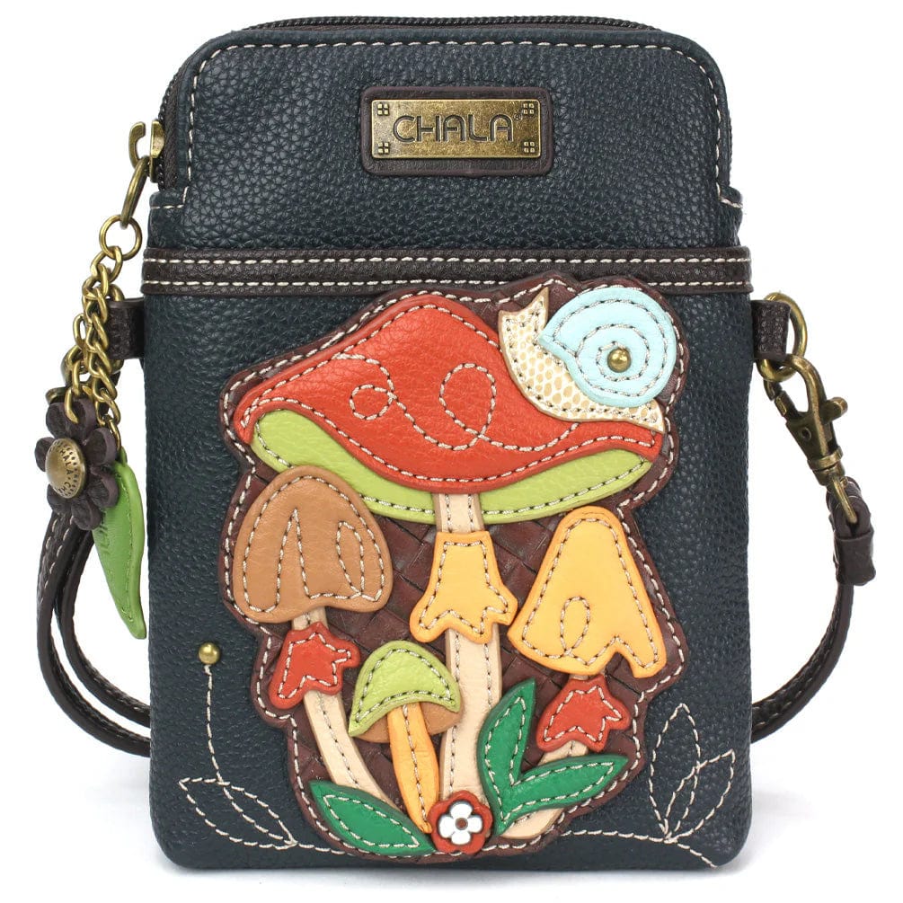 Chala Purse Mushrooms Vegan Leather Phone Purse - Cross Body Vertical