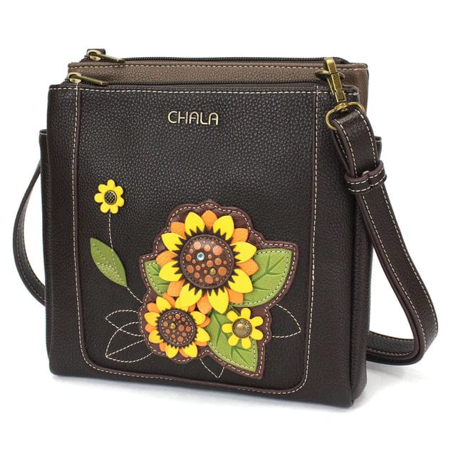 Chala Purse Sunflowers Vegan Leather Messenger Purse