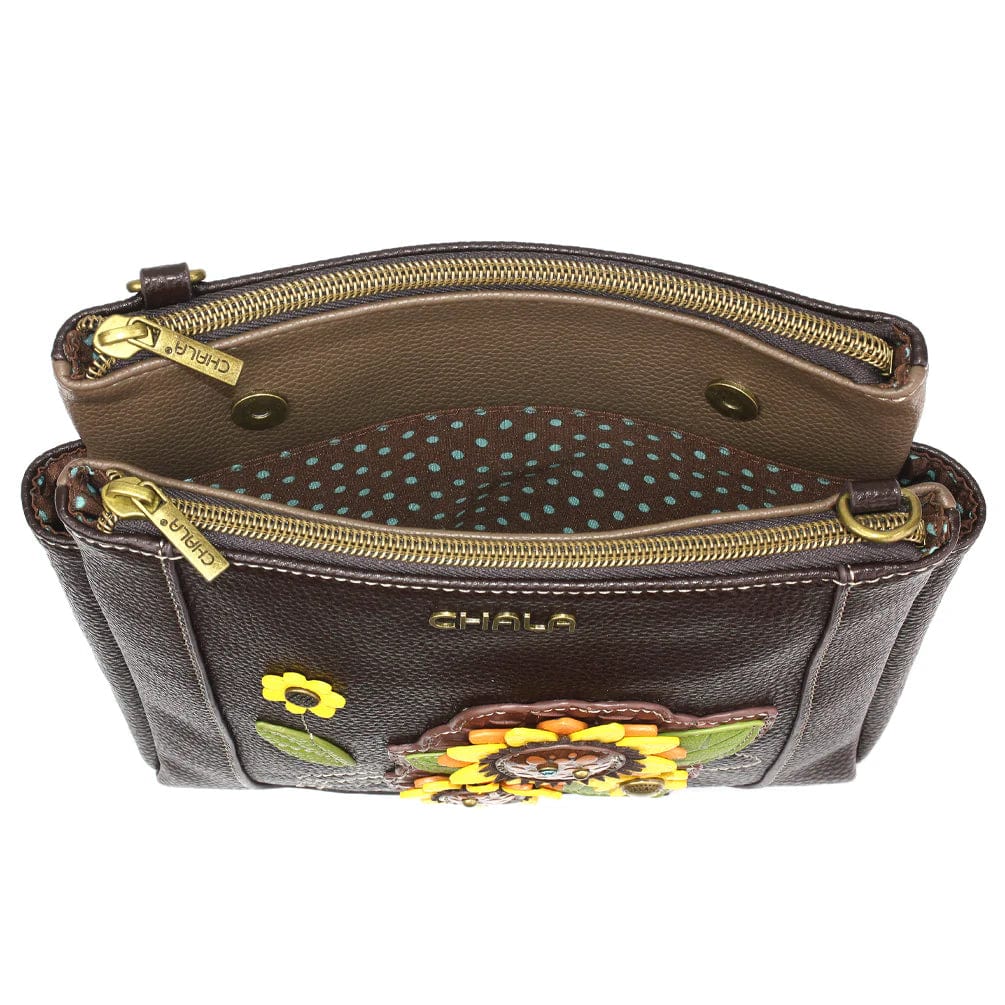 Chala Purse Sunflowers Vegan Leather Messenger Purse