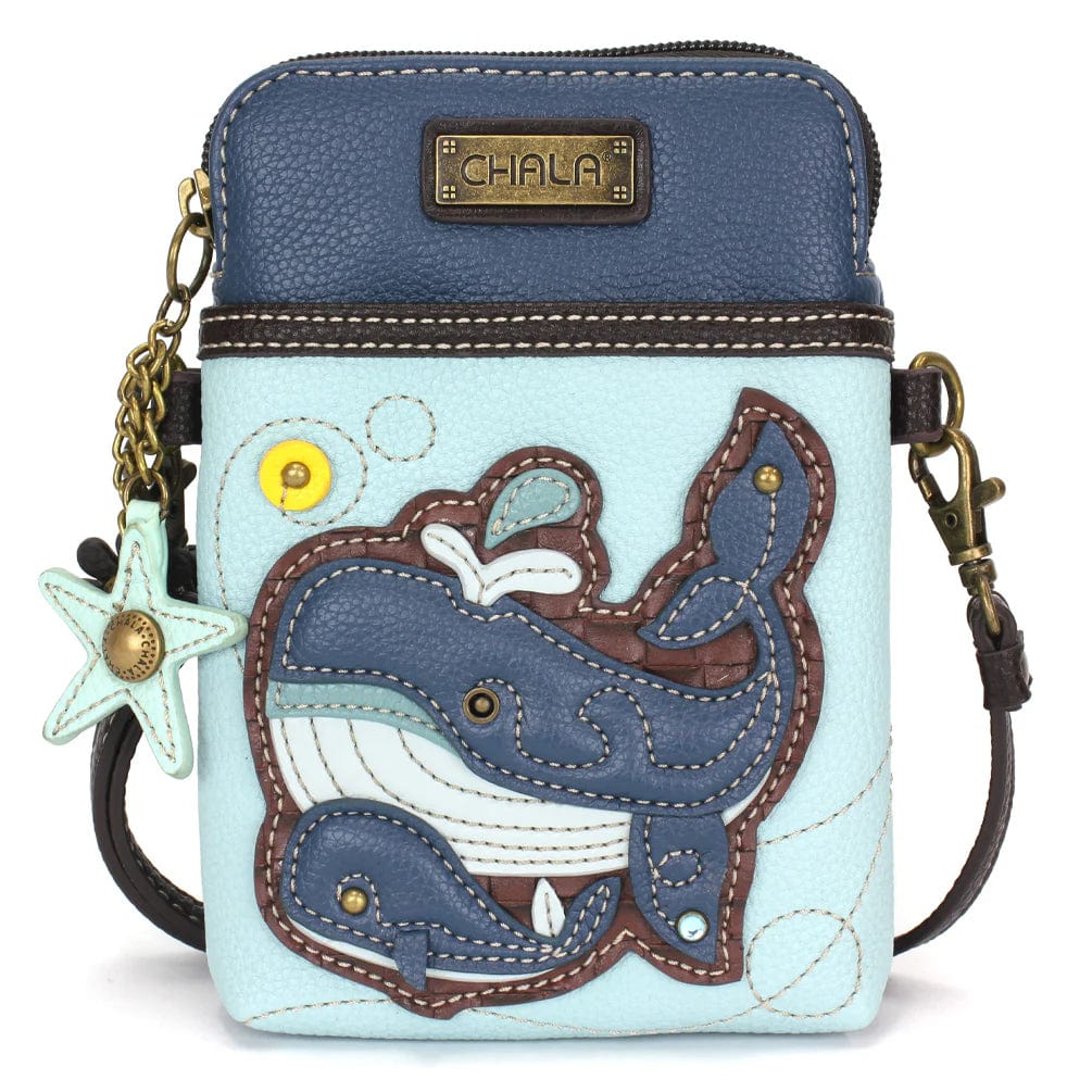 Chala Purse Whale Family Vegan Leather Phone Purse - Cross Body Vertical