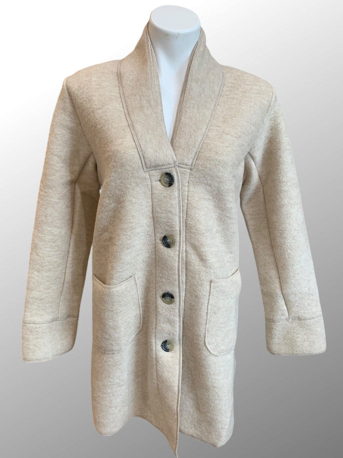 Cutloose 24 Women&#39;s Coat Moonbeam / S Boiled Wool Coat Buttoned