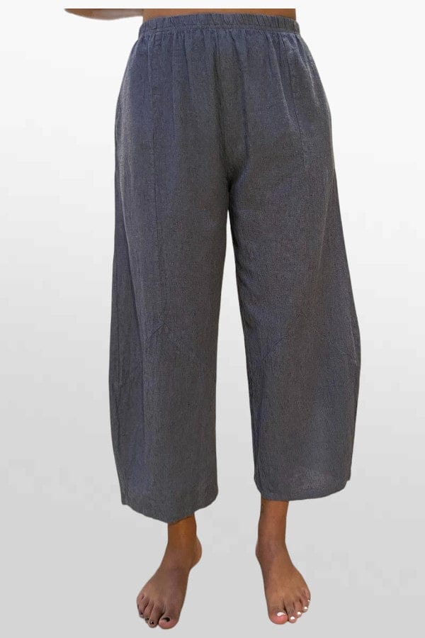 Cutloose 24 Women's Long Sleeve Top Linen Blend Barrel Crop Pants