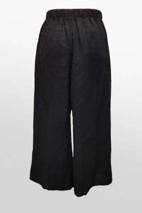 Cutloose 24 Women's Pants Black / XS Linen Wide Leg Crop Pants