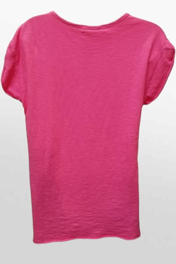 Cutloose 24 Women's Short Sleeve Top Watermelon / S Linen & Cotton Roll-Up Sleeve Tee