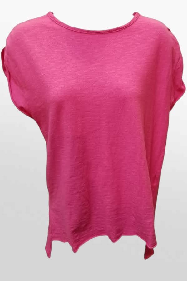 Cutloose 24 Women's Short Sleeve Top Watermelon / S Linen & Cotton Roll-Up Sleeve Tee