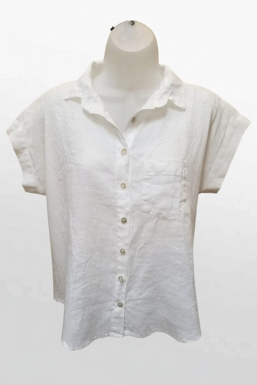 Linen Shirt w/Collar and Pocket - Natural Clothing Company