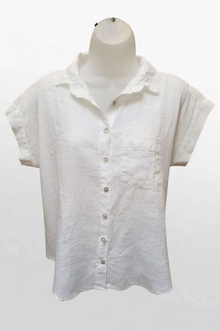 Linen Shirt w/Collar and Pocket - Natural Clothing Company