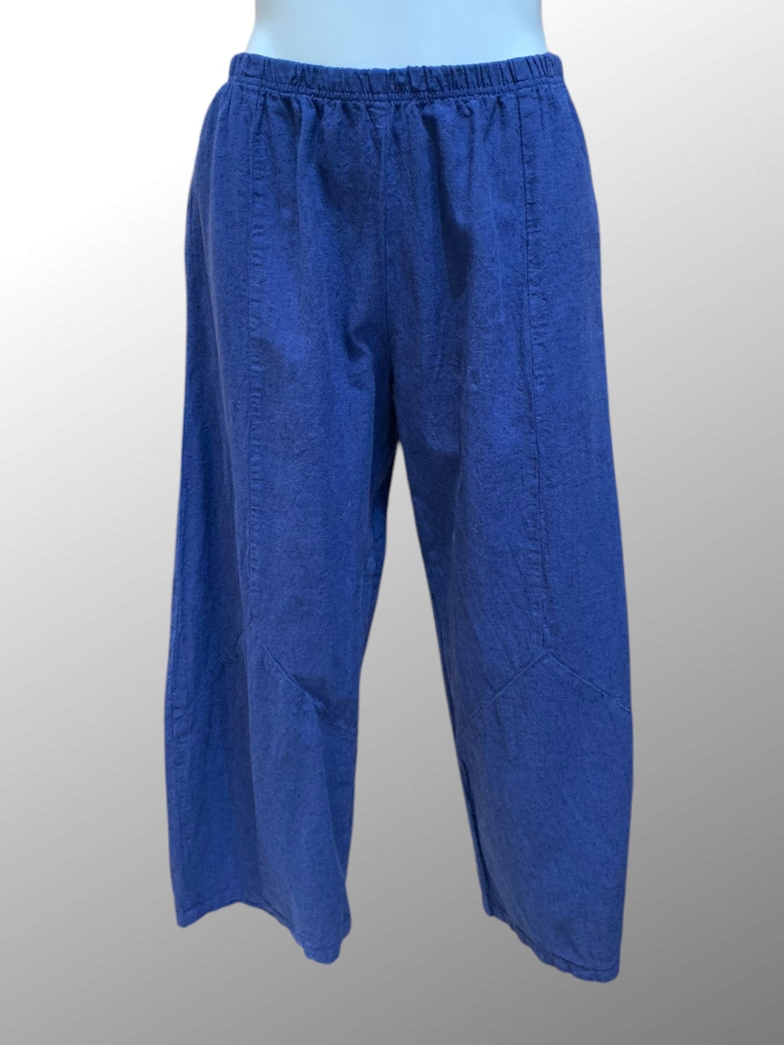 Cutloose 25 Women's Pants Admiralty Blue / S Barrel Crop Crosshatch Linen Pants