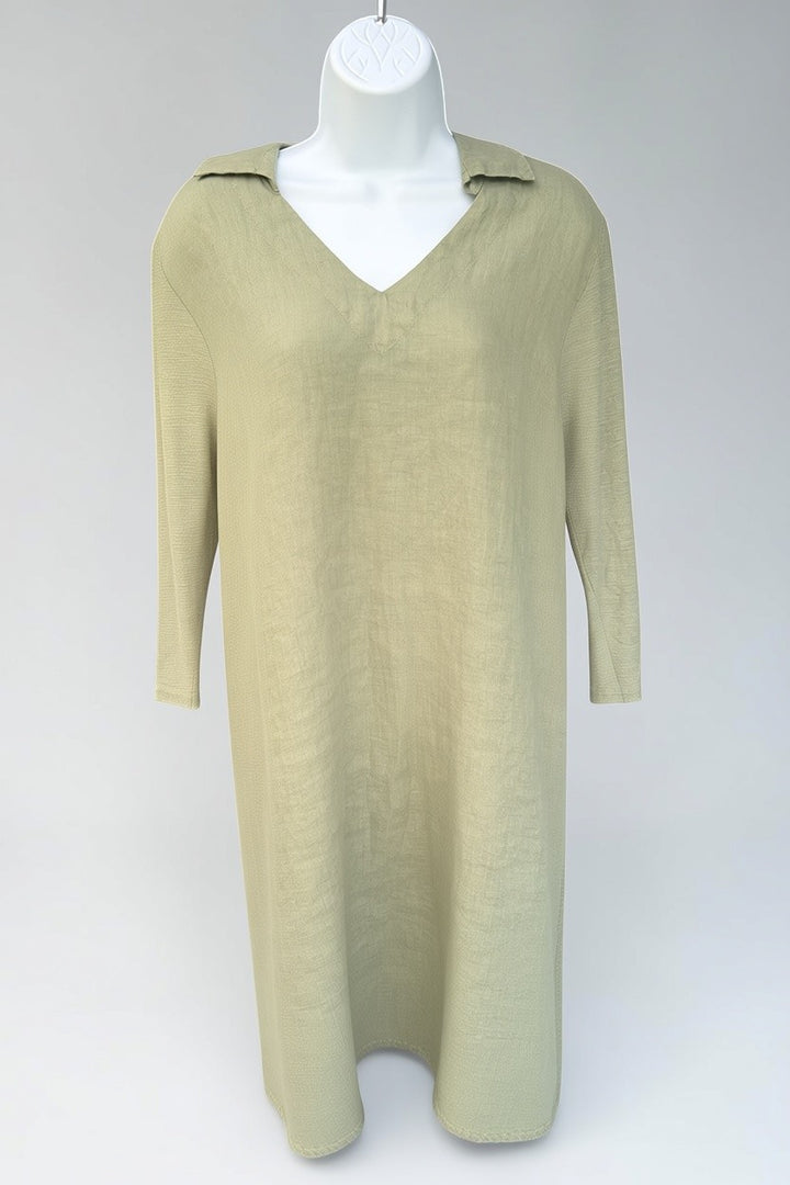Collared Dress - Cotton &amp; Linen