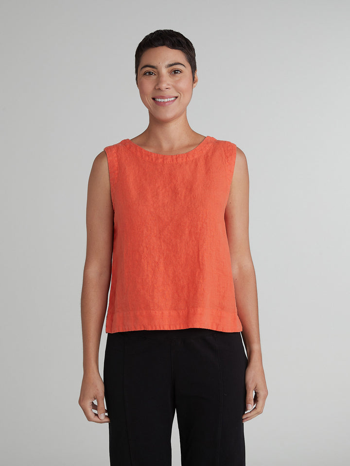 Linen Sleeveless Shell Top