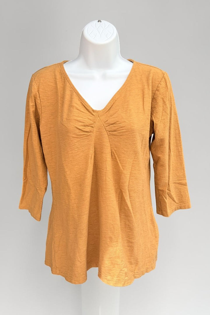 3/4 Sleeve Tuck Front