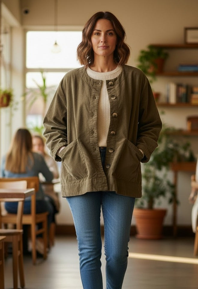 Mini Corduroy Barrel Sleeve Jacket