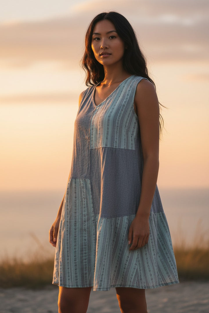 Pinstripe Patch Dress