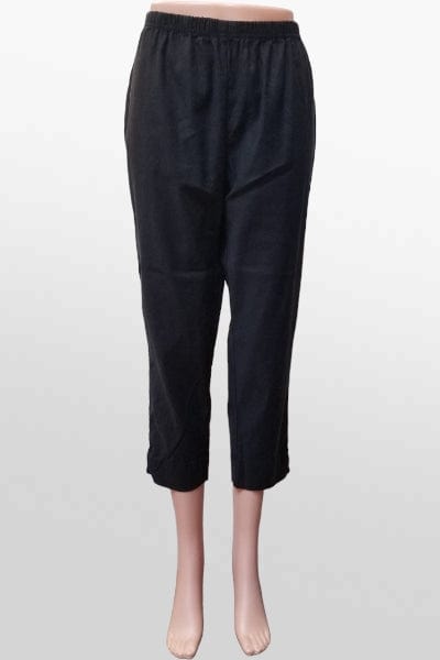 Cutloose women&#39;s clearance Black / XS Tapered Crop Pants - linen blend