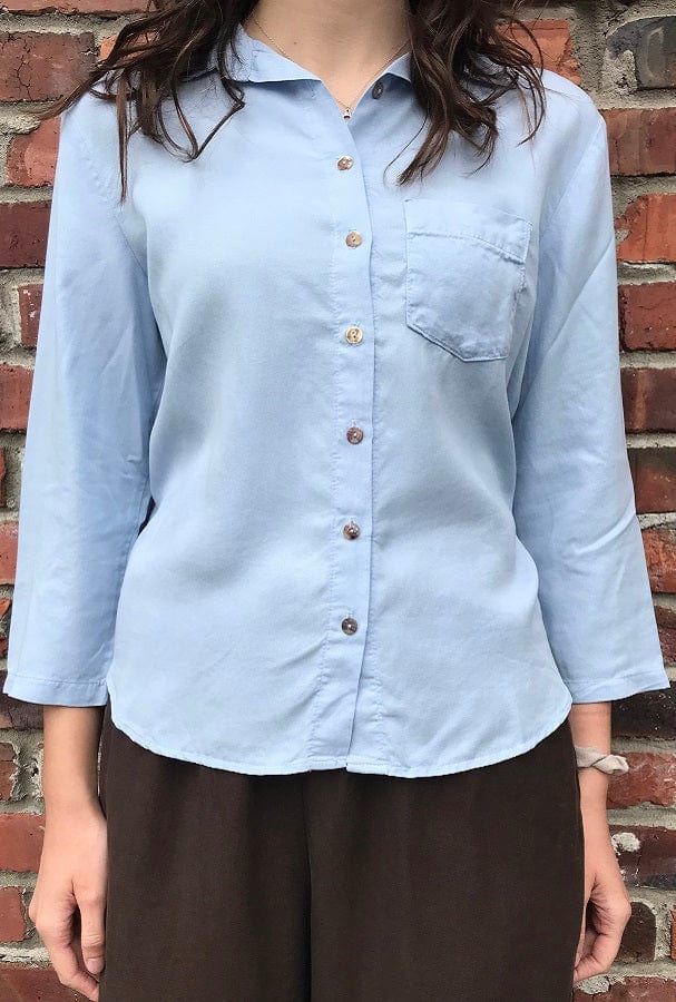 Cutloose Women&#39;s Long Sleeve Top Breeze / S Tencel 3/4 Sleeve Button-Down Shirt