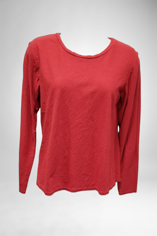 Cutloose Women&#39;s Long Sleeve Top Holiday Red / S Linen Cotton Blend Bias Top