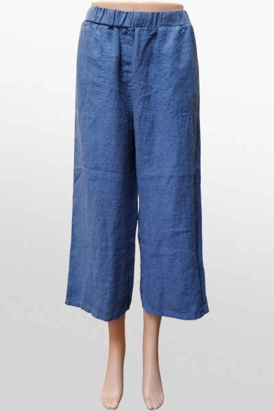 Cutloose Women&#39;s Pants Amalfi Blue / S Easy Crop Linen Pants
