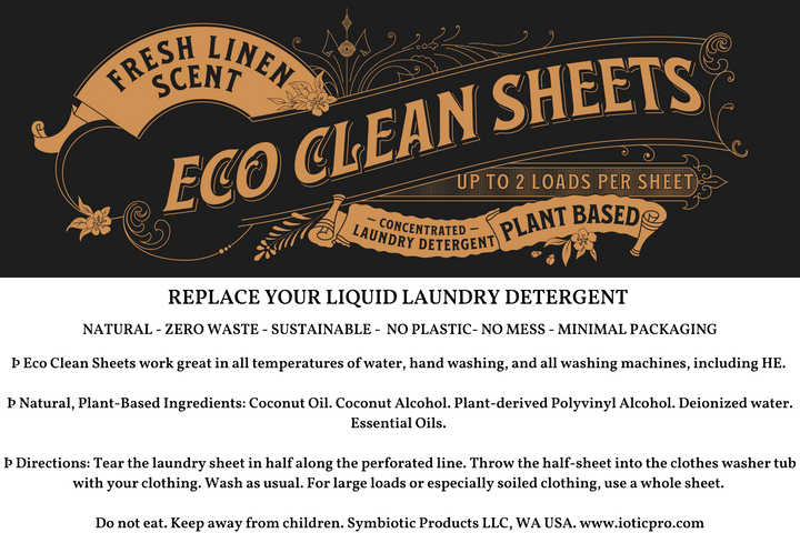 Eco Clean Laundry Sheets - Concentrated  Detergent Unscented