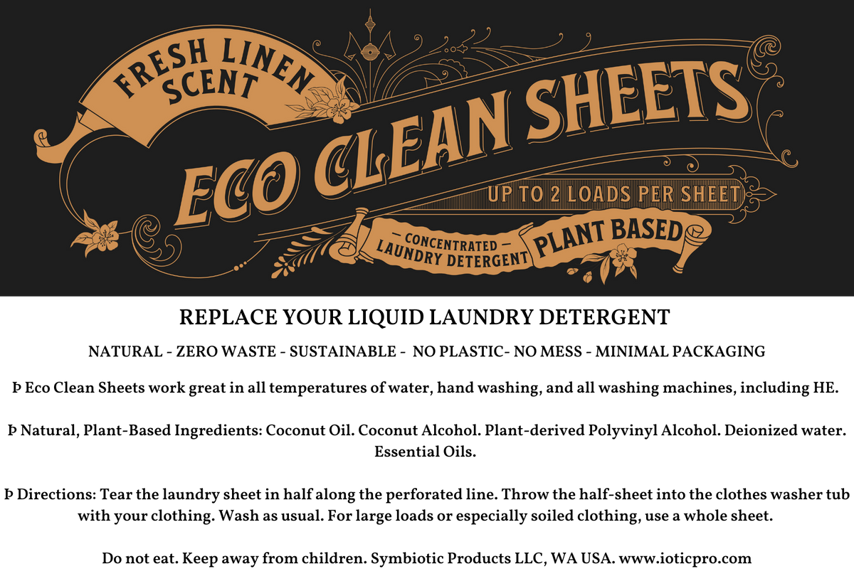 Eco Clean Laundry Sheets - Concentrated  Detergent Unscented