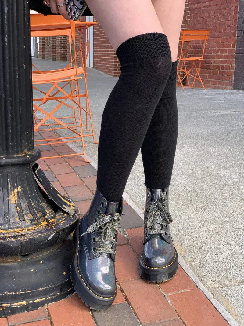 RocknSocks Solid Milk Over the Knee Socks