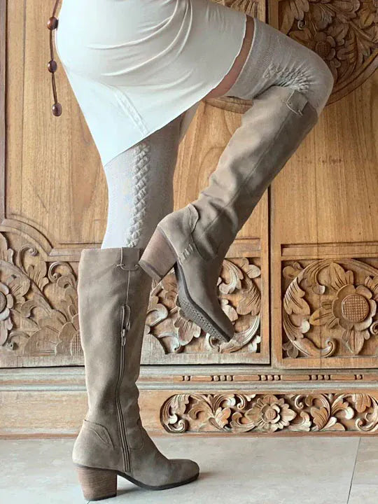 Eco friendly Over the Knee Socks - cable Knit